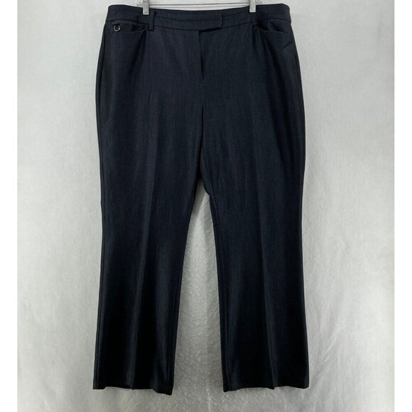 Roz & Ali Pants Women's Sz 18 Black Straight Leg High-Rise Pockets Stretch - Picture 1 of 12